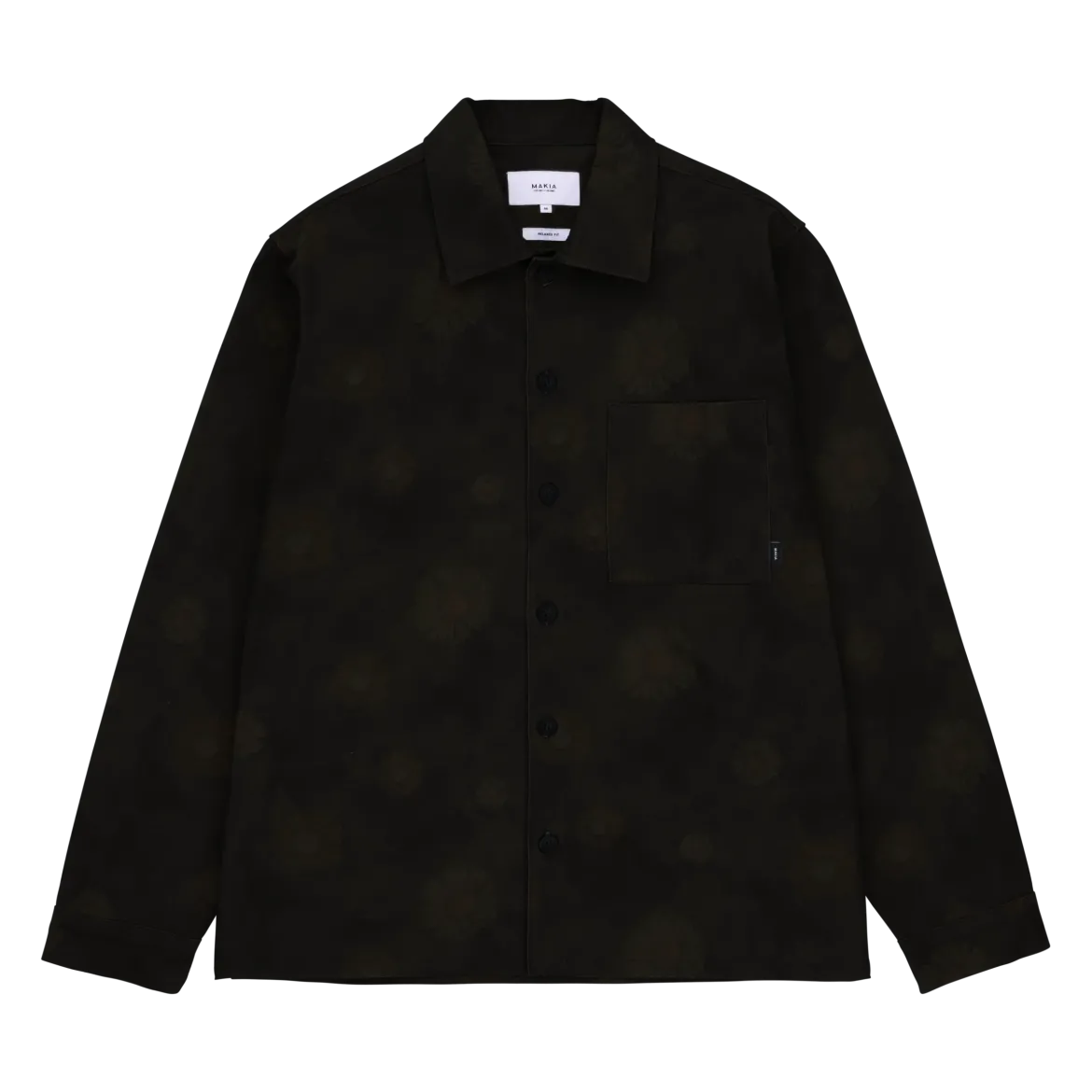 Makia miesten paitatakki Fleurine Overshirt, musta kuosillinen