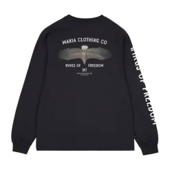 Makia miesten pitkähihainen paita Wings Long Sleeve, musta