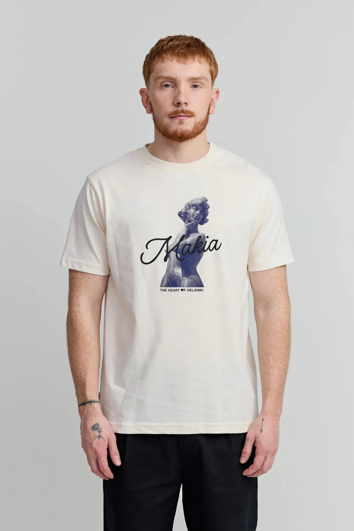 Makia miesten t-paita Havis T-shirt, luonnonvalkoinen