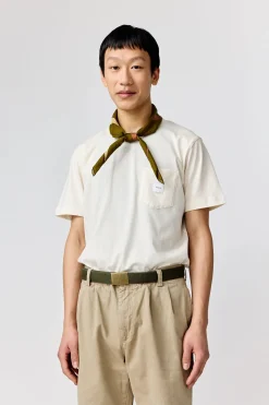 Makia miesten t-paita K Square Pocket t-shirt, luonnonvalkoinen