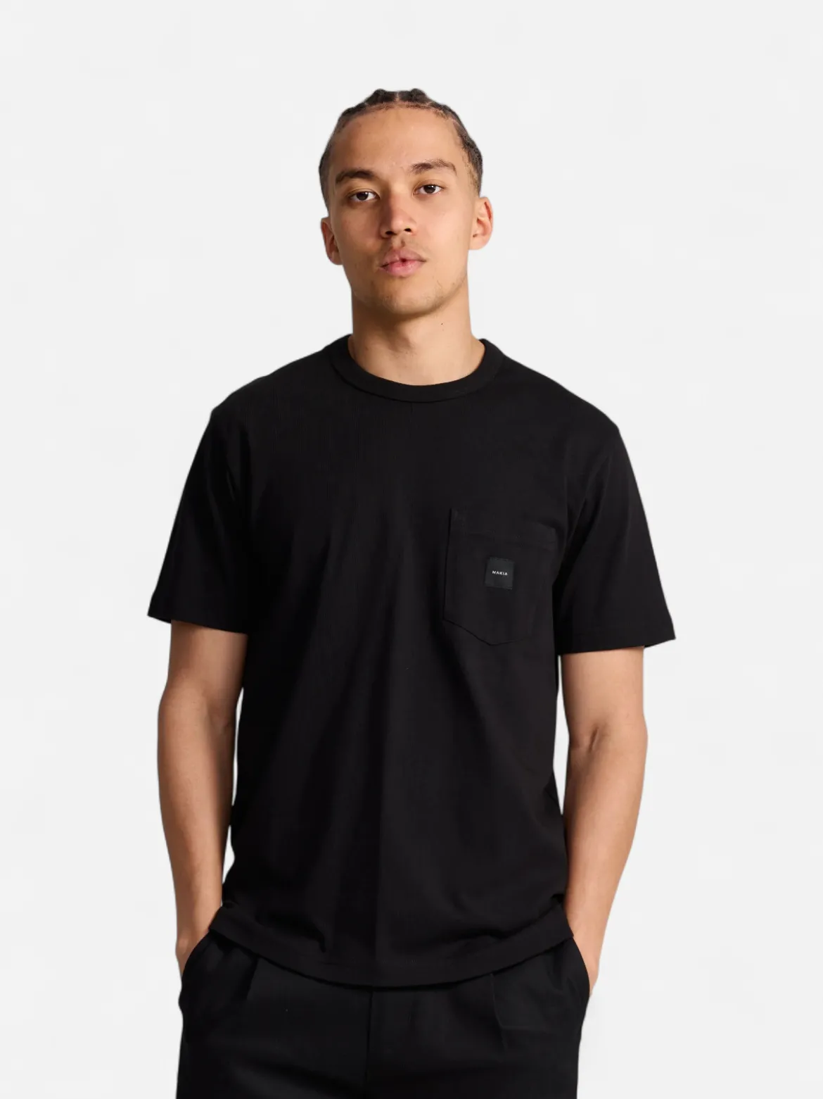 Makia miesten t-paita K Square Pocket t-shirt, musta