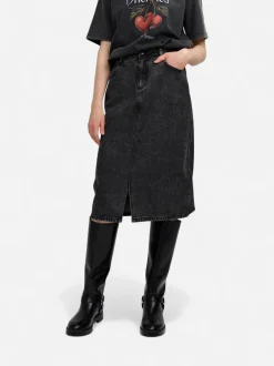 Makia naisten farkkuhame Janet Denim Skirt, musta