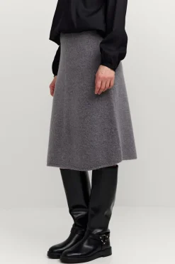 Makia naisten hame Mari Knitted Skirt, meleerattu grafiitti