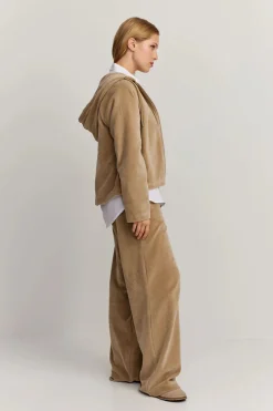 Makia naisten huppari Anne Zip Hoodie, vaalea beige