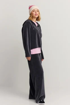 Makia naisten huppari Anne Zip Hoodie, tummanharmaa