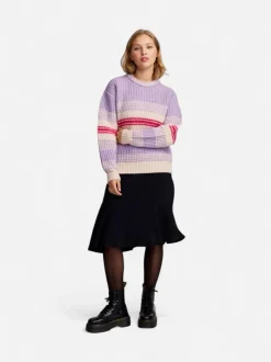 Makia naisten neulepusero MABEL KNIT, monivärinen raita