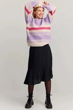 Makia naisten neulepusero MABEL KNIT, monivärinen raita