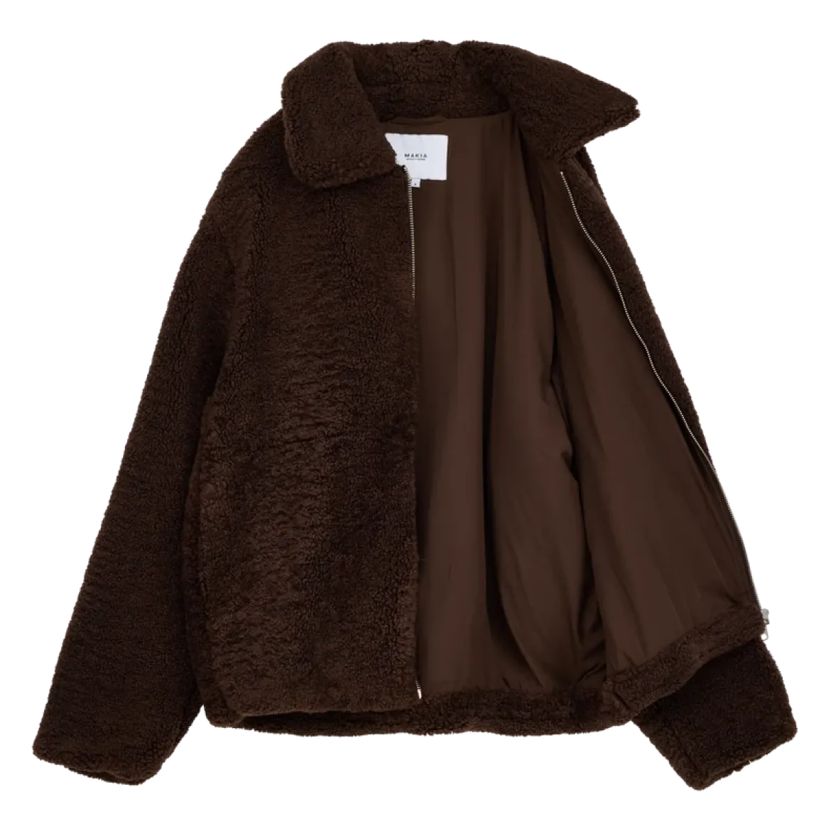 Makia naisten teddytakki Miisa Jacket, tummanruskea