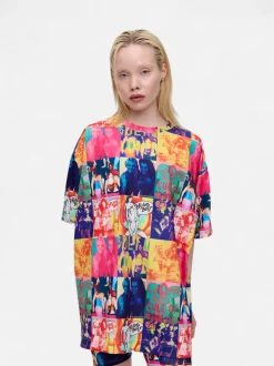 Makia x Nylon Beat t-paita Nylon Oversize T-shirt, monivärinen kuosi