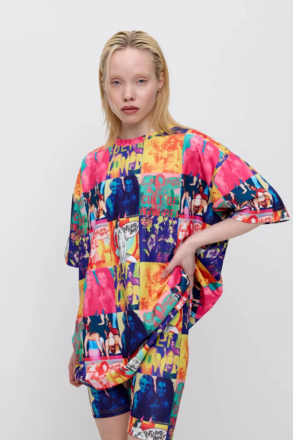 Makia x Nylon Beat t-paita Nylon Oversize T-shirt, monivärinen kuosi