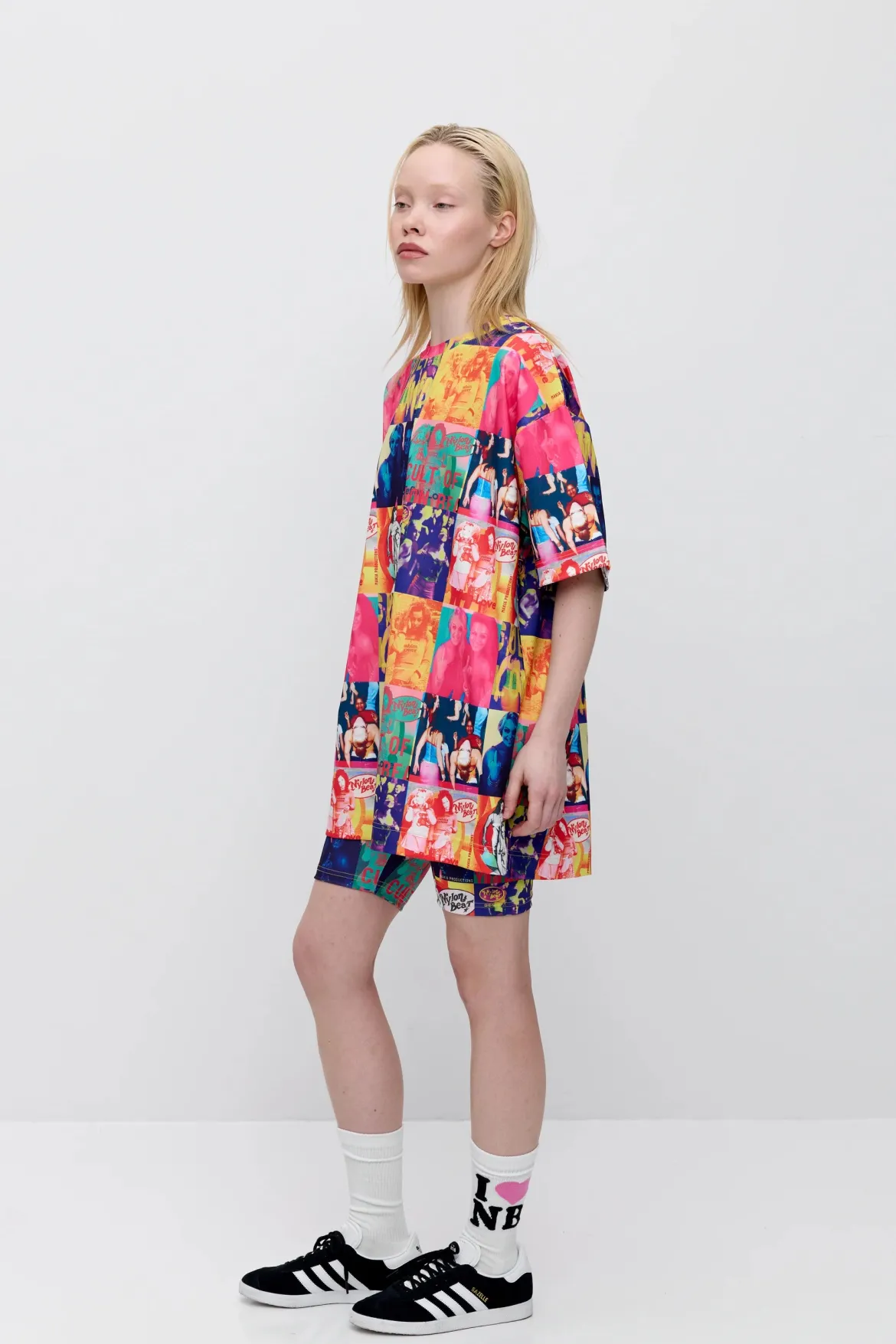Makia x Nylon Beat t-paita Nylon Oversize T-shirt, monivärinen kuosi