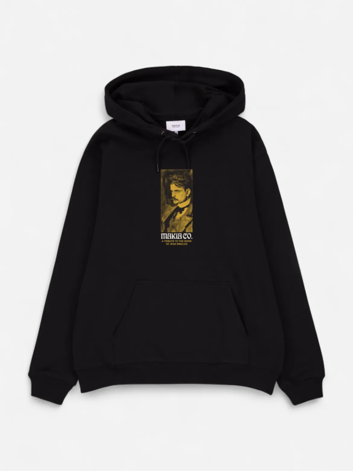 Makia x Sibelius miesten huppari Sibelius Tribute Hooded Sweatshirt, musta