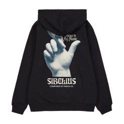 Makia x Sibelius miesten huppari Sibelius Silence Zip Hooded Sweatshirt, musta