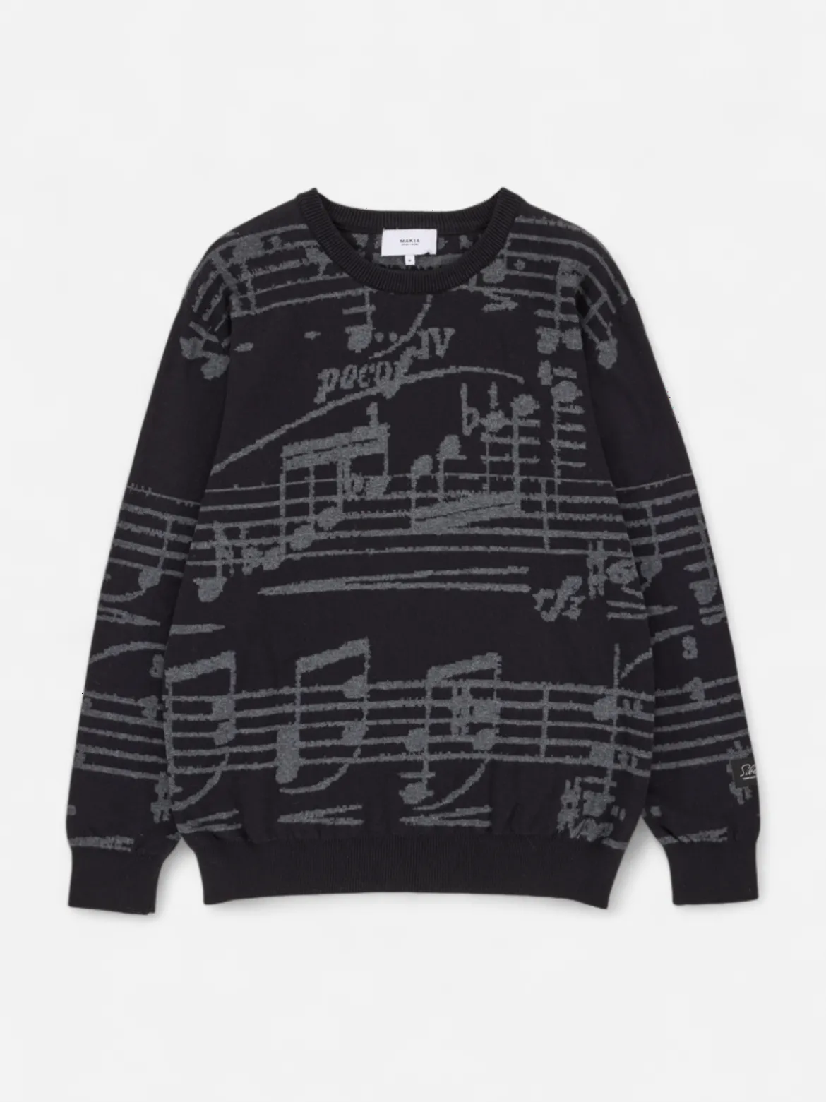 Makia x Sibelius miesten neulepusero Sibelius Note Knit, musta