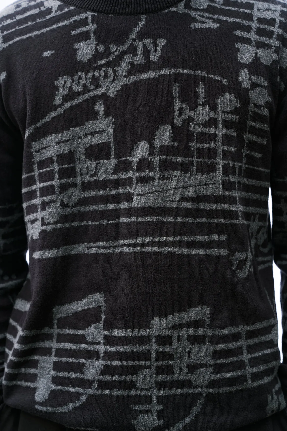 Makia x Sibelius miesten neulepusero Sibelius Note Knit, musta