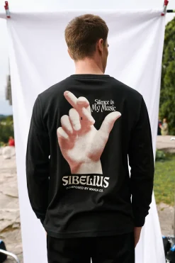 Makia x Sibelius miesten pitkähihainen paita Sibelius Silence, musta