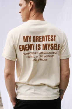 Makia x Sibelius miesten T-paita Sibelius Greatest Enemy, luonnonvalkoinen