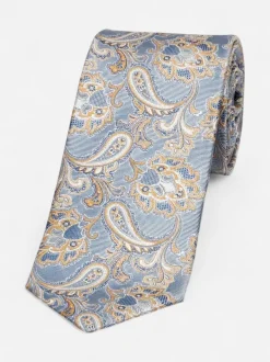 Matex miesten silkkisolmio Paisley, keltainen kuosi