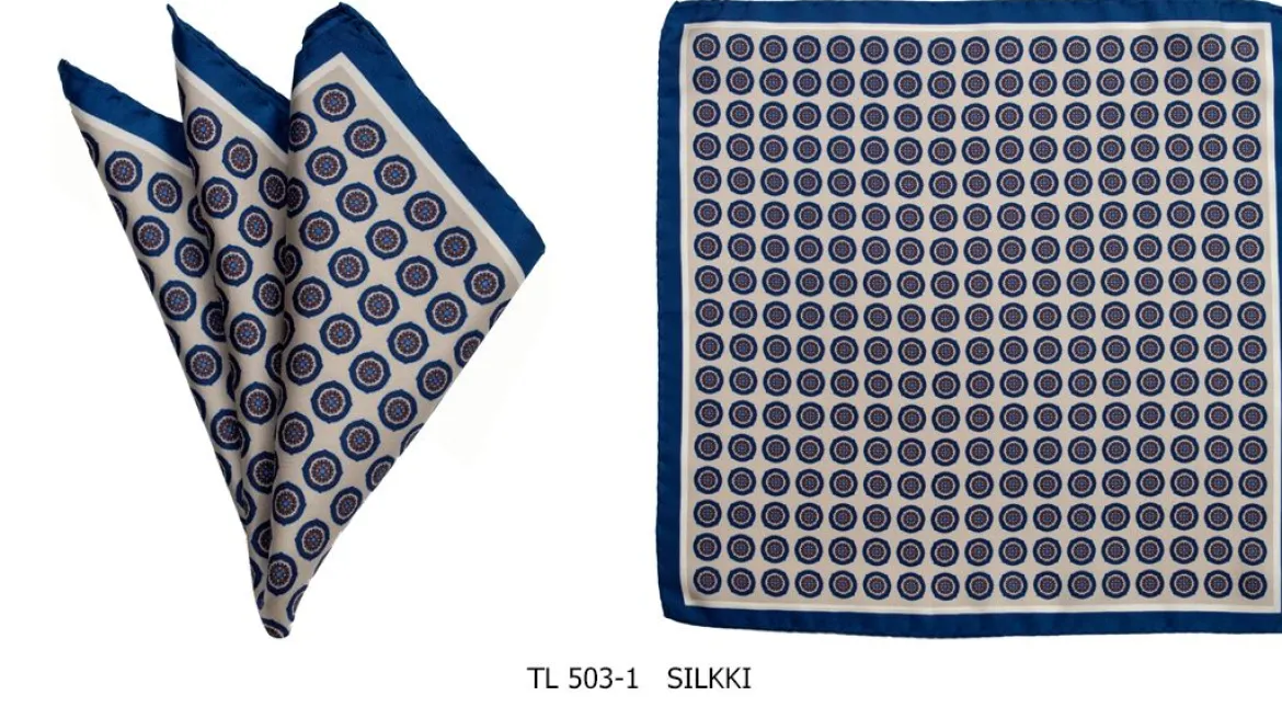 Matex miesten taskuliina, kuosillinen beige