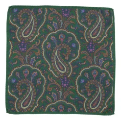 Matex silkkinen taskuliina Paisley, tummanvihreä
