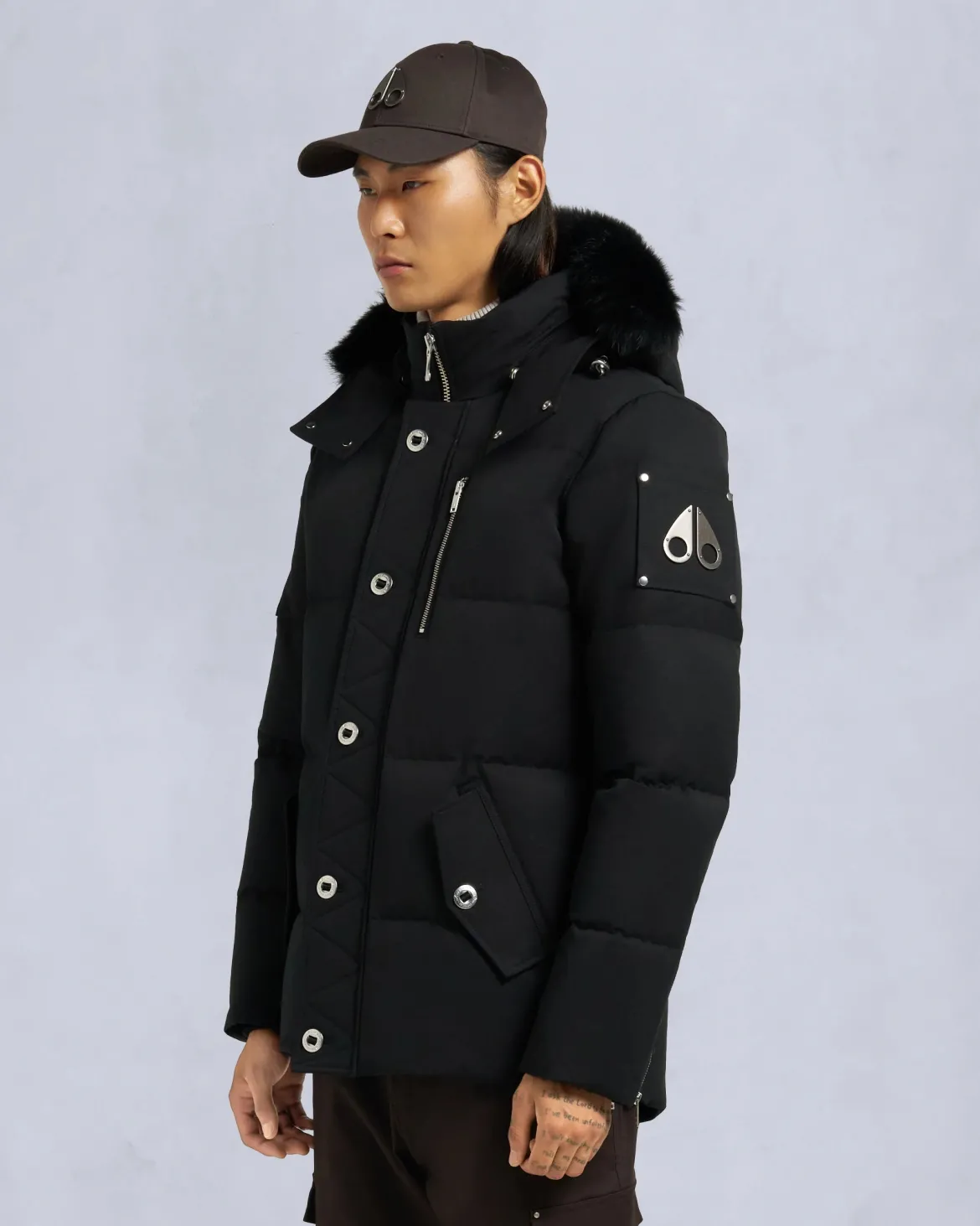 Moose Knuckles miesten untuvatakki Original Shearling Trim 3Q Jacket, musta