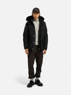 Moose Knuckles miesten untuvatakki Original Shearling Trim 3Q Jacket, musta