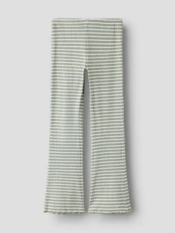 Name It lasten housut NKFVEMMA FLARE PANT, raidallinen vihreä
