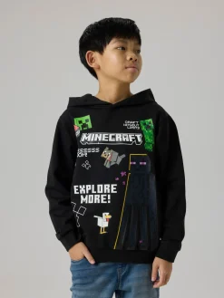 Name It lasten Minecraft-teemainen huppari, musta