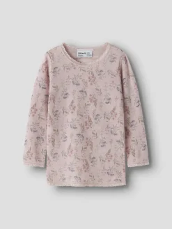 Name It lasten pitkähihainen paita Wang Wool Needle LS Top, vaaleanpunainen kuosi