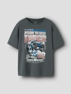 Name It lasten t-paita NKMBANK SS NREG TOP, tummanharmaa