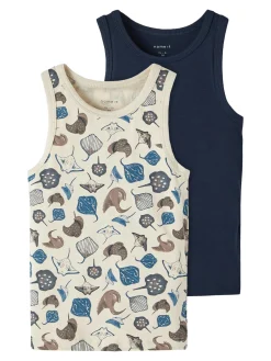 Name It Poikien Hihaton 2-Pack, NMMTANK TOP 2P RAYS NOOS Tummansininen