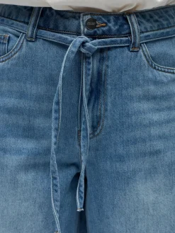 Object naisten farkkushortsit OBJRosie MW Lo Denim Long Shorts Noos, Light Blue Denim