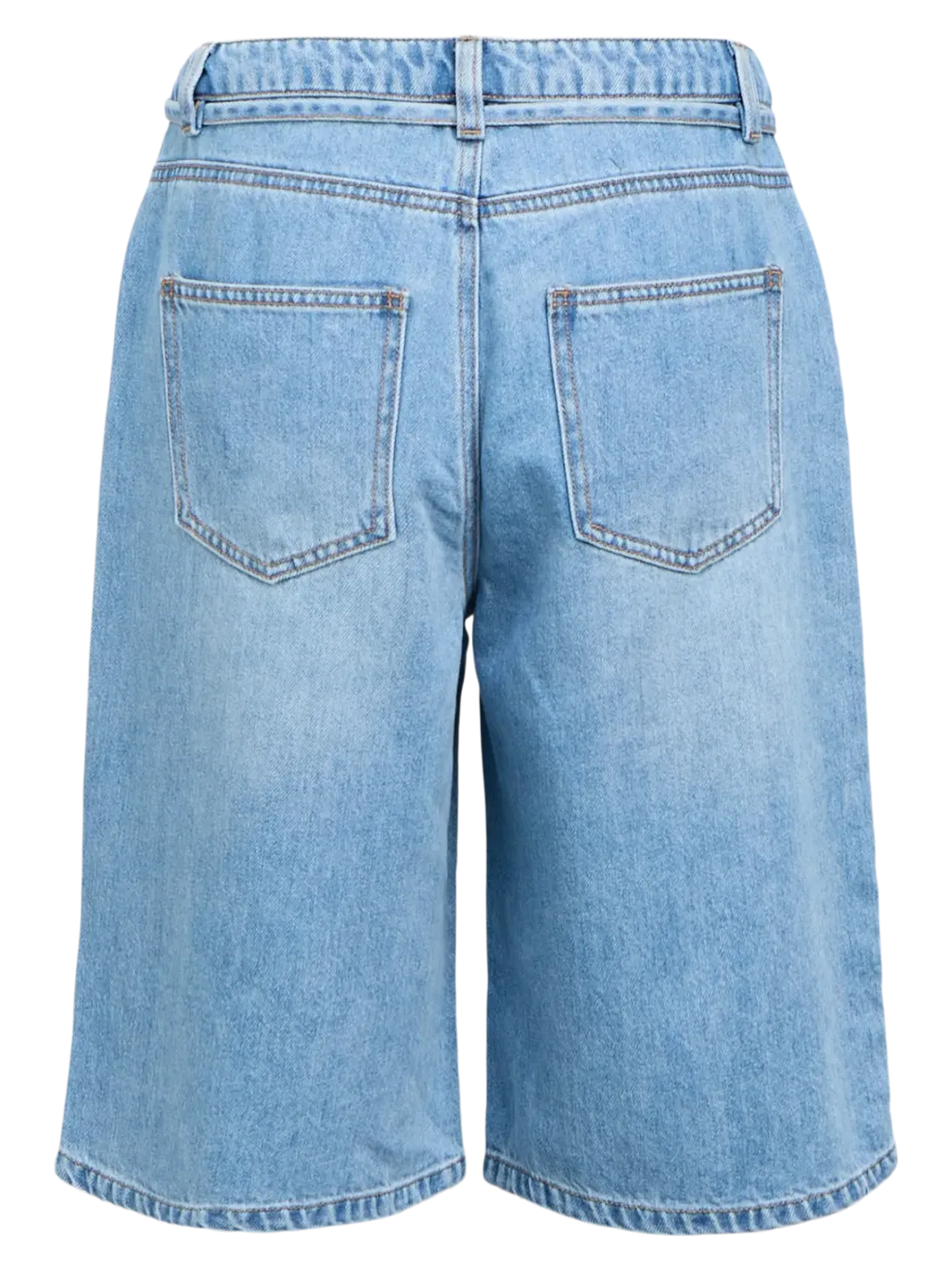 Object naisten farkkushortsit OBJRosie MW Lo Denim Long Shorts Noos, Light Blue Denim