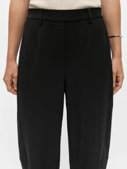 Object naisten housut Lisa HW Ankle Barrel Pant, musta