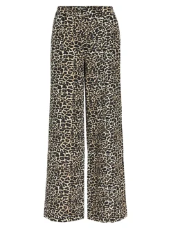 Object naisten housut, OBJALBA LISA WIDE PANT PRINT Humus
