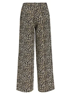 Object naisten housut, OBJALBA LISA WIDE PANT PRINT Humus