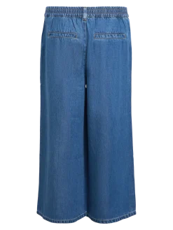 Object naisten housut OBJFrame MW Culotte Pant Noos, Medium Blue Denim
