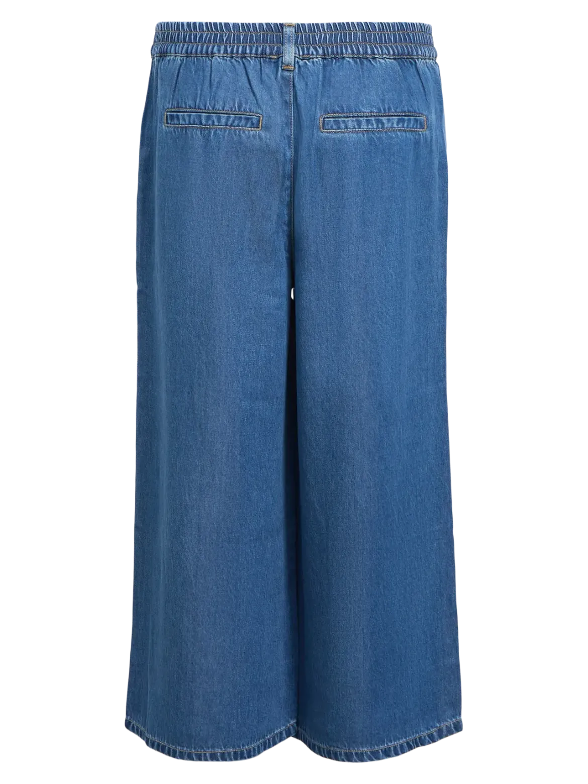 Object naisten housut OBJFrame MW Culotte Pant Noos, Medium Blue Denim