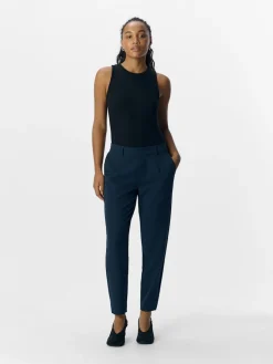 Object naisten housut OBJLISA SLIM PANT NOOS, Sky Captain