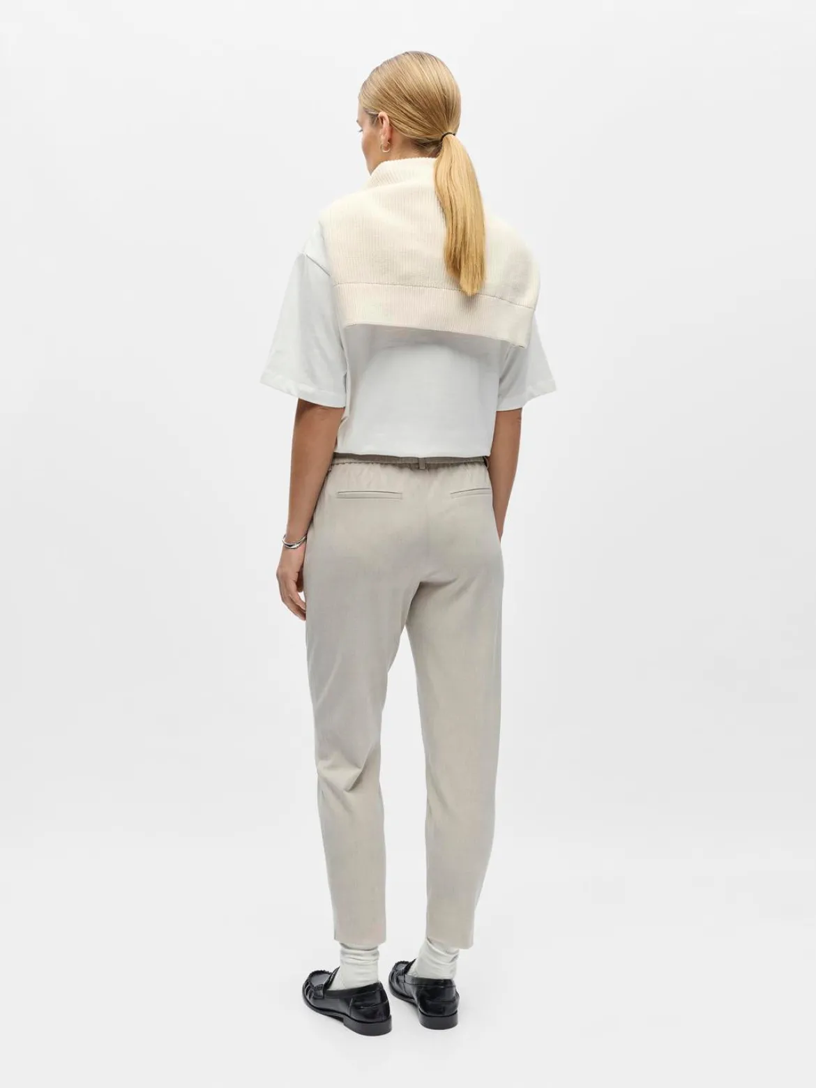 Object naisten housut Objlisa Slim Pant, Humus Melange