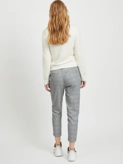 Object Naisten Housut, Objlisa Slim Pant NOOS Musta Ruutu