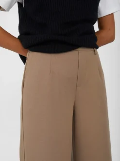 Object naisten housut OBjLisa Wide Pant, Fossil