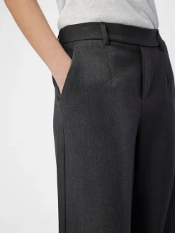 Object naisten housut OBJLisa Wide Pant, Medium Grey Melange