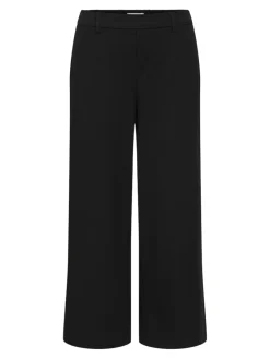 Object naisten housut OBJLisa Cropped Wide Pant Div, Black