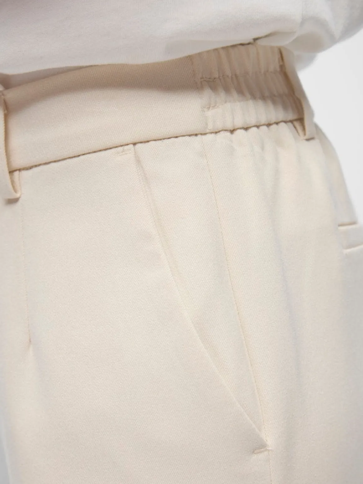 Object naisten housut OBJLisa Cropped Wide Pant Div, Sandshell