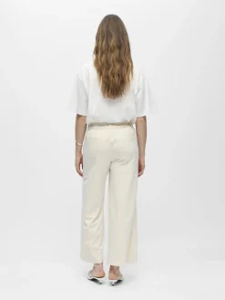 Object naisten housut OBJLisa Cropped Wide Pant Div, Sandshell