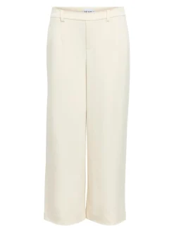 Object naisten housut OBJLisa Cropped Wide Pant Div, Sandshell