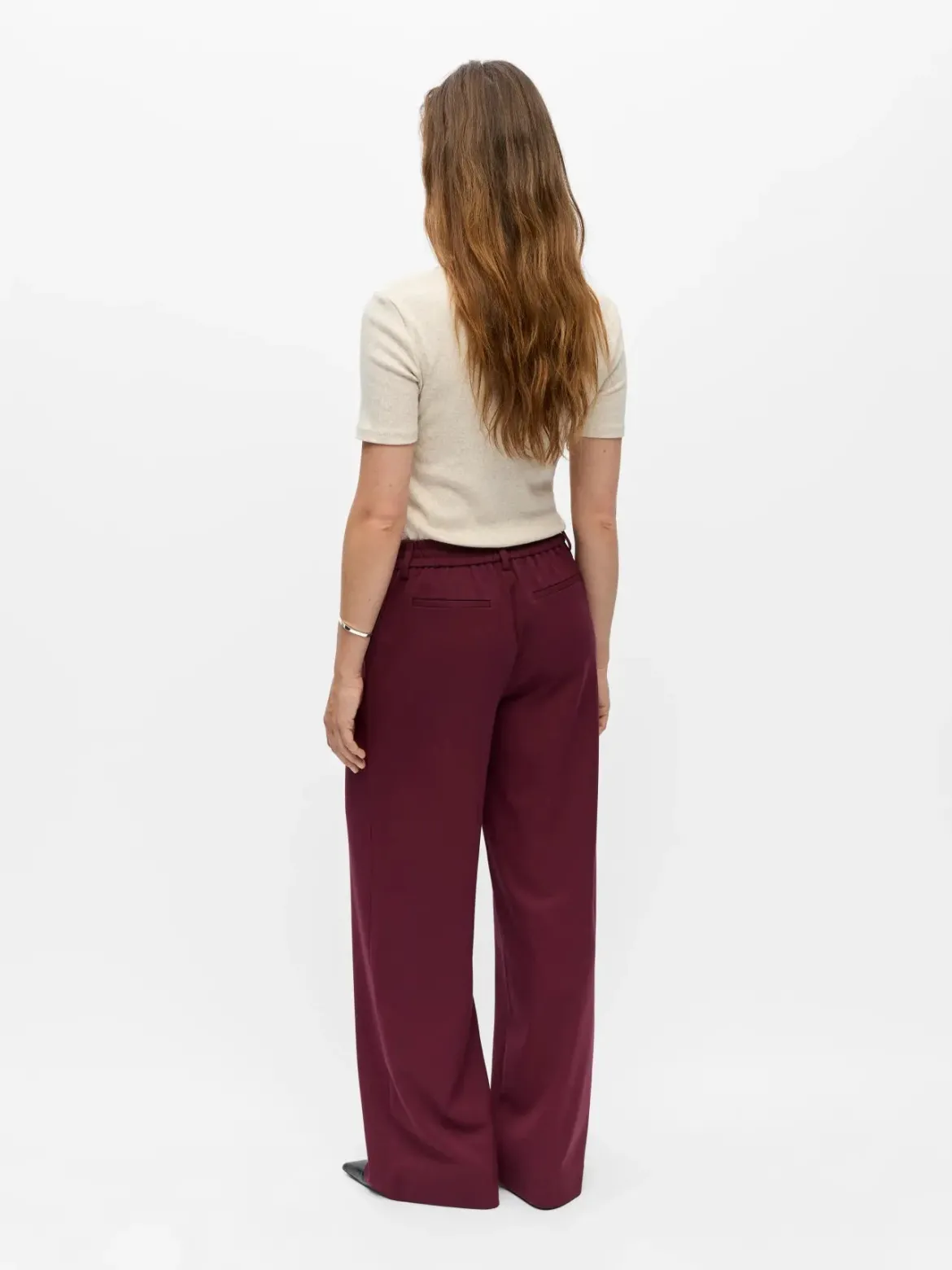 Object naisten housut Objlisa Wide Pant, Windsor Wine