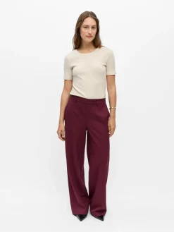 Object naisten housut Objlisa Wide Pant, Windsor Wine