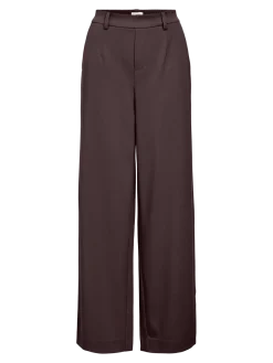 Object naisten housut OBJLisa Wide Pant,Seal Brown